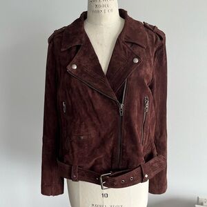 Blank NYC Dark Brown Suede Leather Jacket